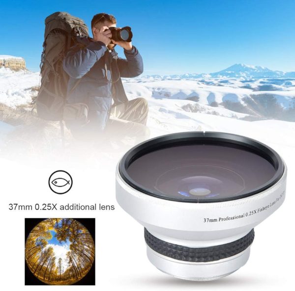 37mm Fisheye Lens 989 Silver Strong Applicability 0.25X Super Fisheye Additional Lens for Camera Lenses - Image 4